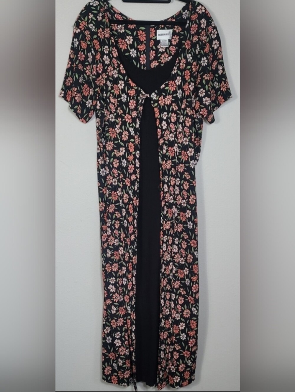 Y2K Fashion Bug Crinkle Maxi Dress Size Large XL 90s Goth Overlay Dark Romantic